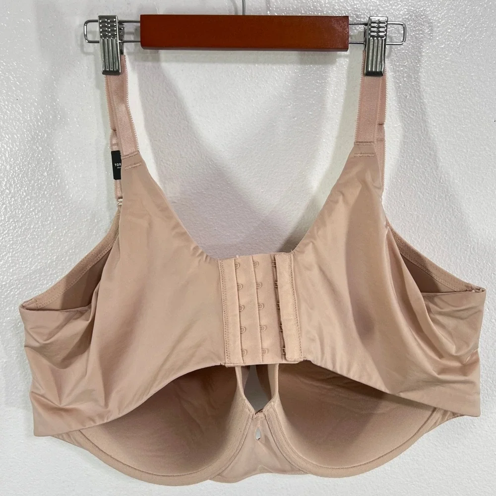 Torrid 44F Perfect T-Shirt Bra‎ Lightly Lined Underwire Nude NWT Full Coverage - Picture 3 of 10